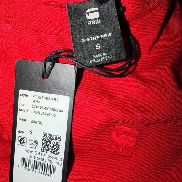 G-Star RAW Front Seam R Tee in Baron Red – Women’s Multiple Sizes (NWT) - Picture 7 of 12